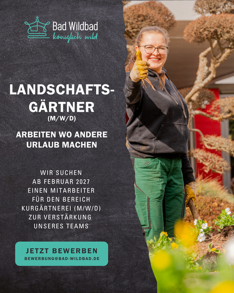 Stellenausschreibung Landschaftsgärtner Touristik Bad Wildbad