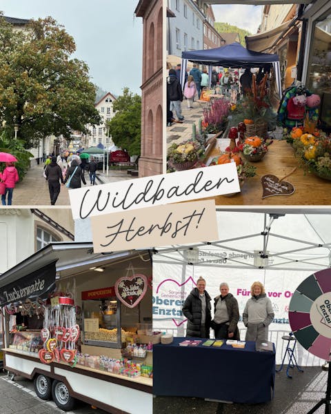 Wildbader Herbst in Innenstadt, unten rechts Sorgende Gemeinschaft Oberes Enztal
