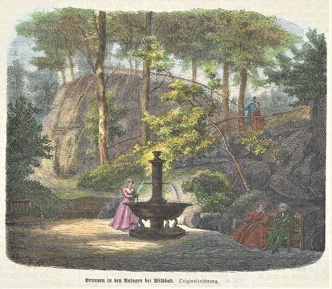 Historischer Brunnen in den Kuranlagen