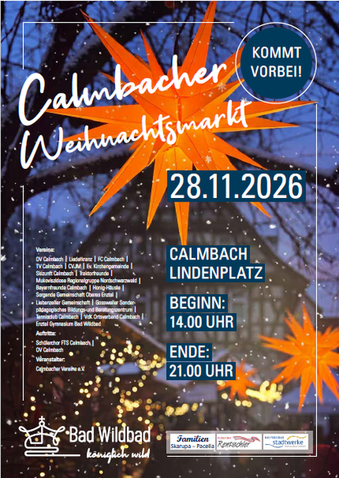 Calmbacher Weihnachtsmarkt am 28.11.2026