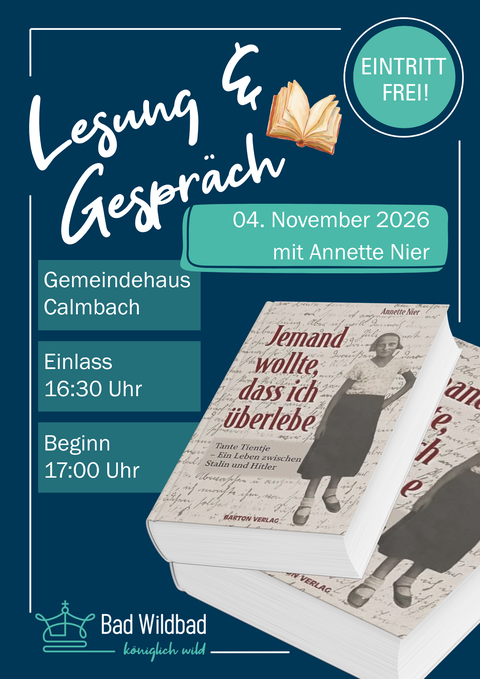 Lesung & Gespräch mit Annette Nier